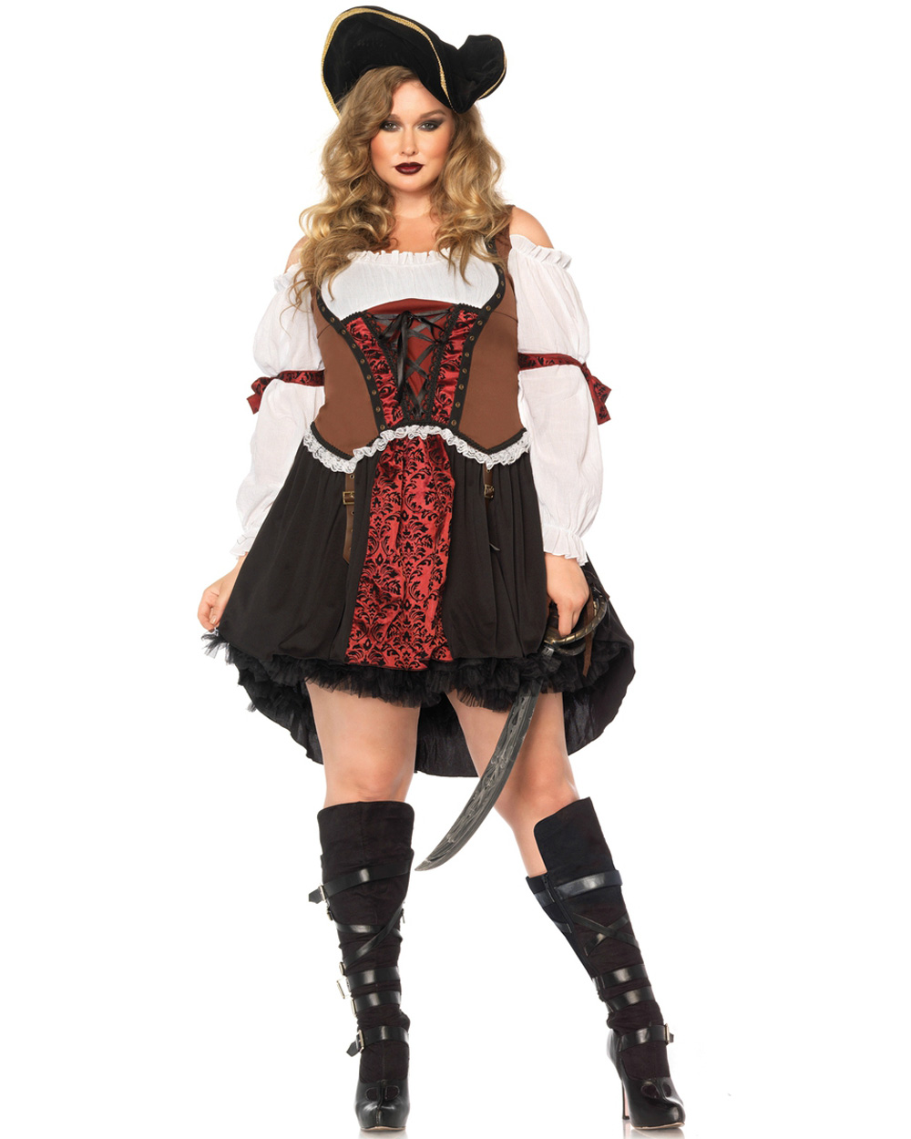 CL696 Ruthless Pirate Wench Plus Buccaneer High Seas Fancy Dress Womens Costume | eBay