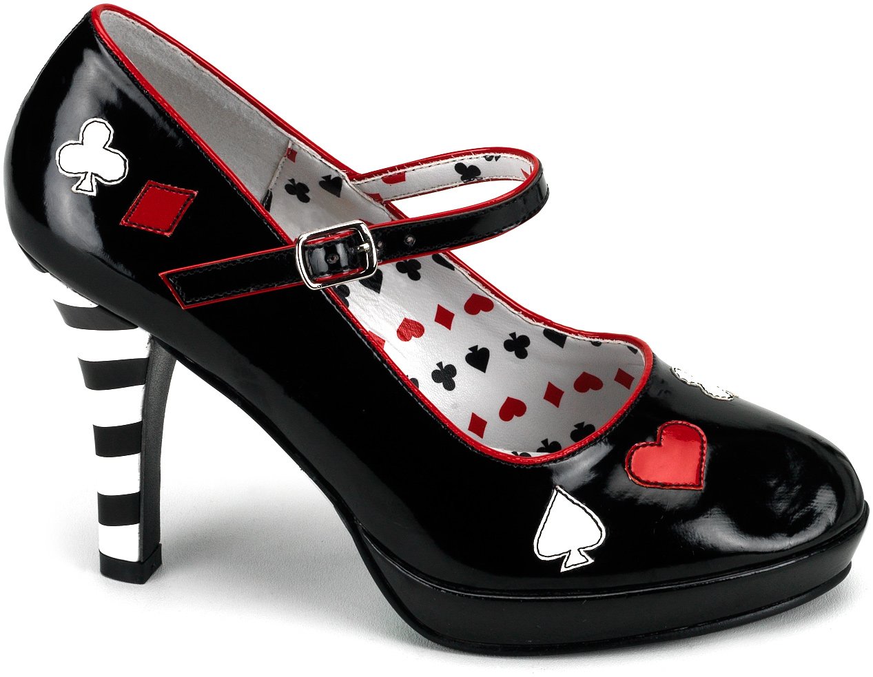 S12 Ladies Queen Of Hearts Alice in Wonderland Shoes Heels