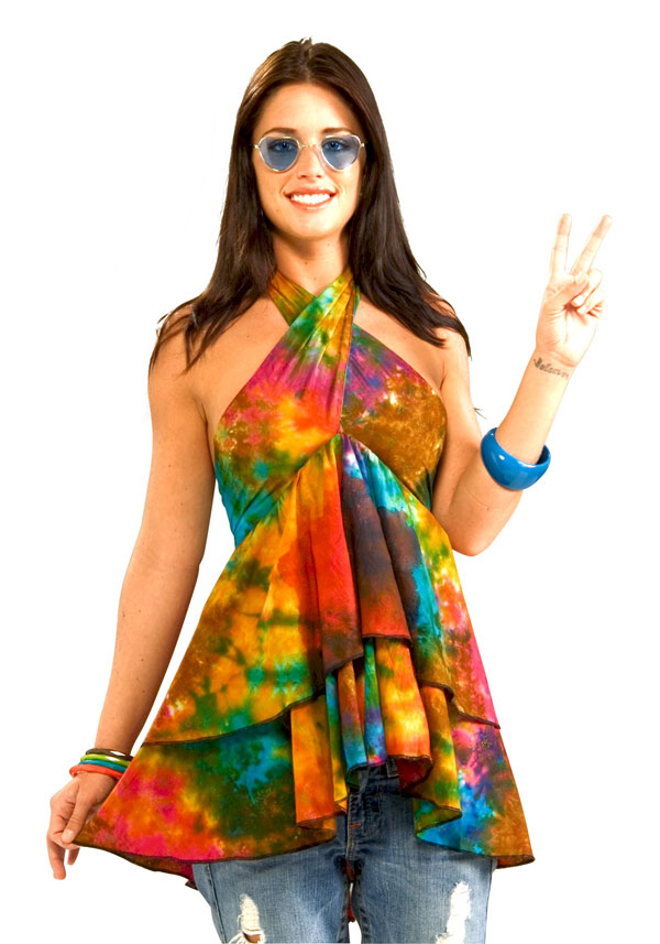 ... Ruffle Top 70's Retro Disco Hippie Fancy Dress Adult Costume | eBay