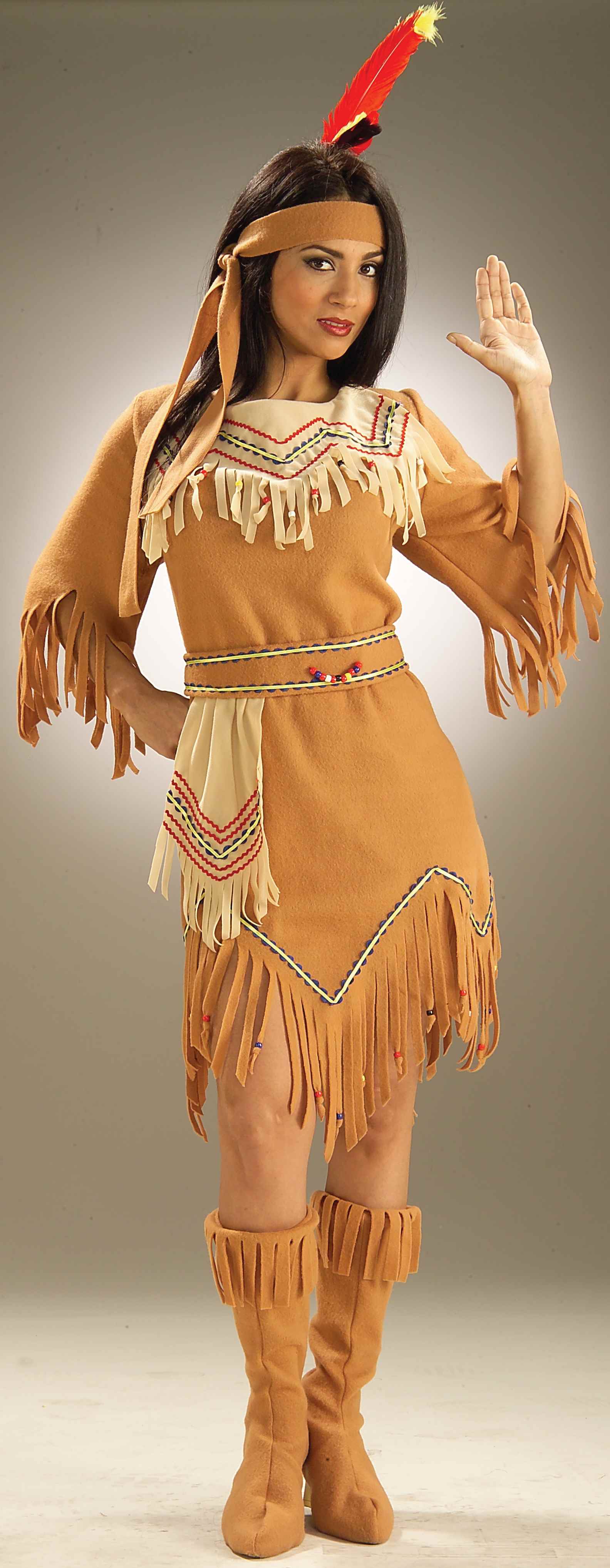 C845fn Native American Indian Maiden Pocahontas Wild West Fancy Dress Costume Ebay