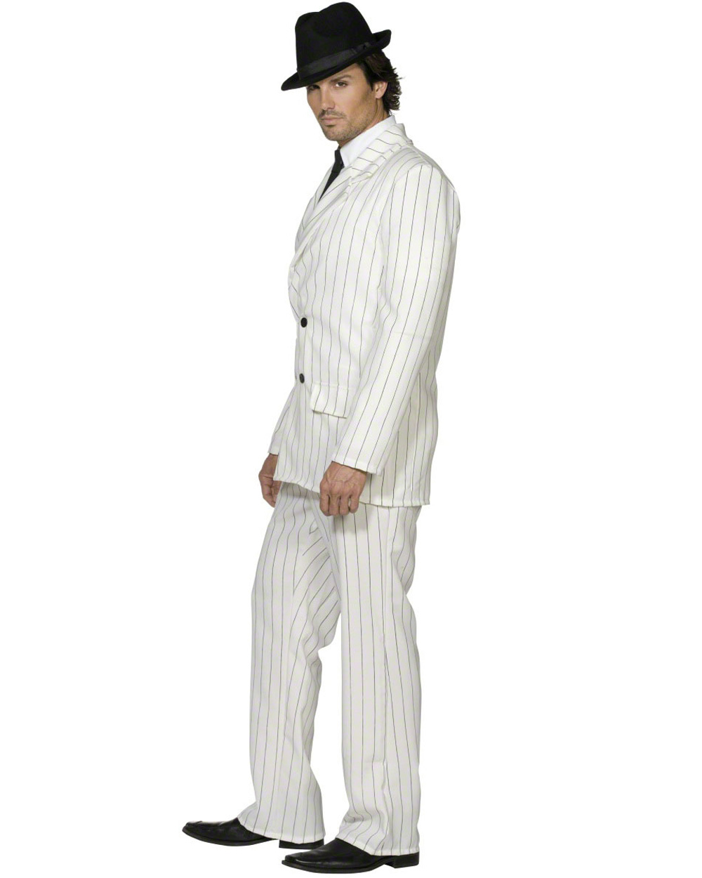 CL351 Mens White Gangster 20s 1920s Pinstripes Suit Fancy Dress Mobster ...