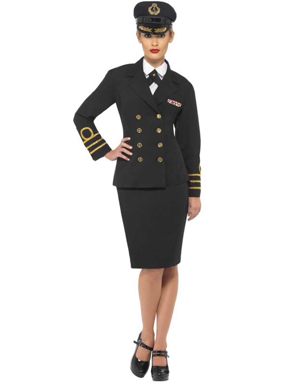 Navy Officer Ladies Costume Black Navy Officer Ladies Costume Black