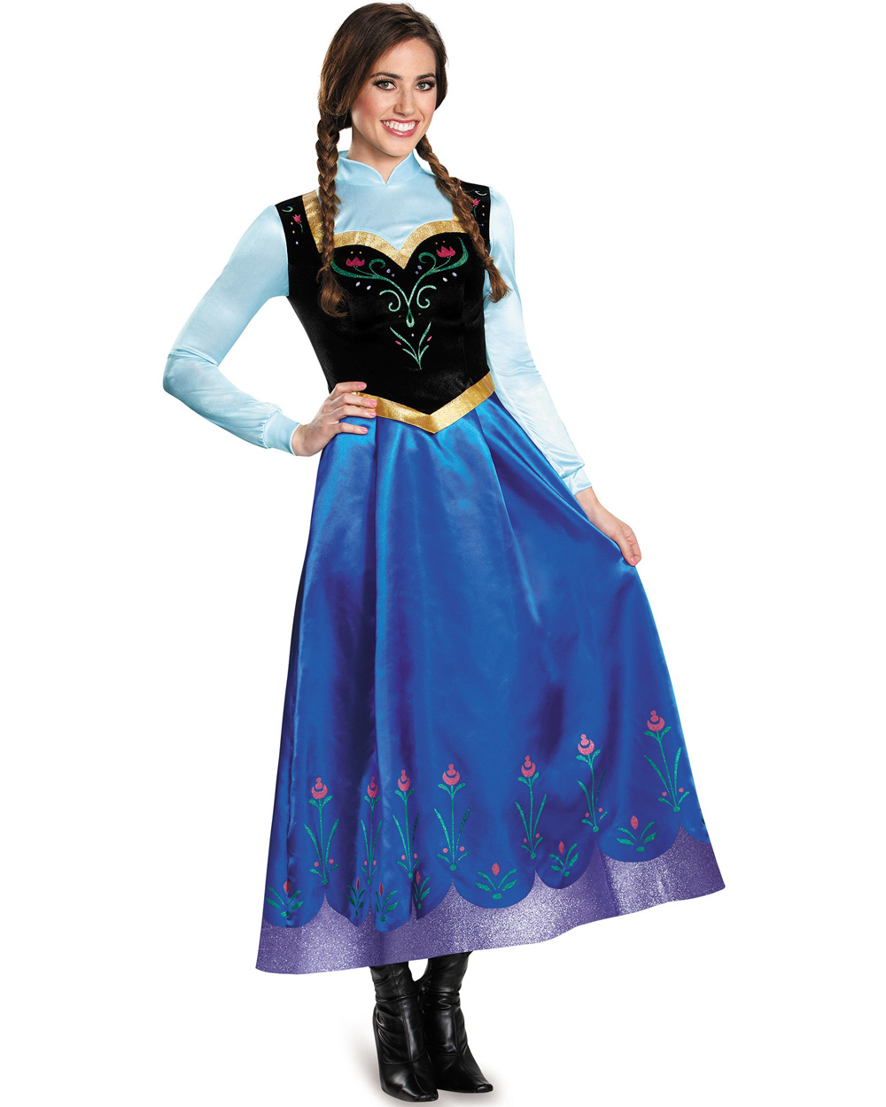 K83 Adult Frozen Princess Anna Fancy Dress Up Snow Queen Womens w/ Cape ...