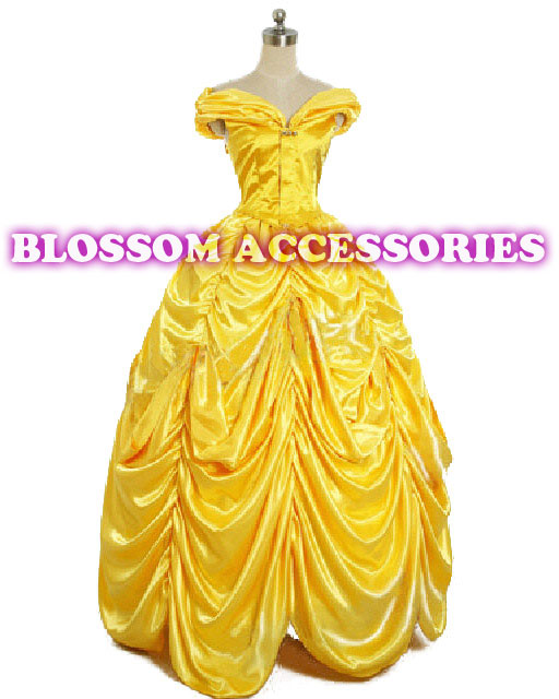 I24 Deluxe Disney Belle Costume Beauty The Beast Movie Fancy Dress Ball ...