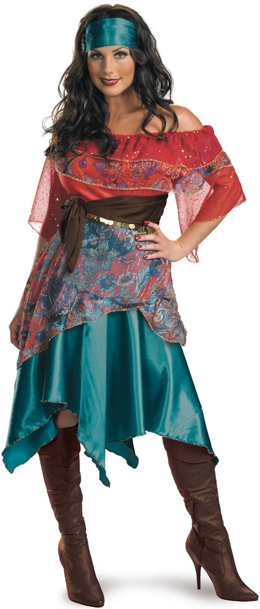 C407 Ladies Bohemian Fortune Teller Circus Gypsy Fancy Dress Halloween ...