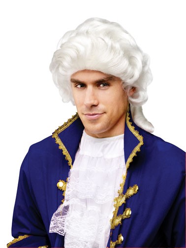 W229 Colonial Man George Washington Historical Judge Mens Costume Wig ...