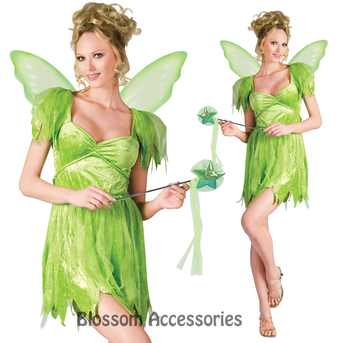 C944FW Neverland Fairy Tinkerbell Women Adult Fancy Halloween Costume ...