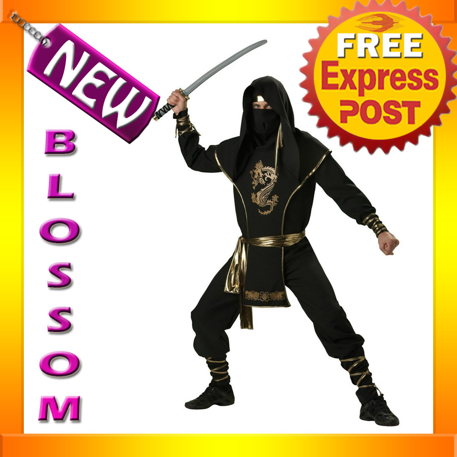 C364 Mens Ninja Warrior Elite Collection Halloween Fancy Dress Costume 