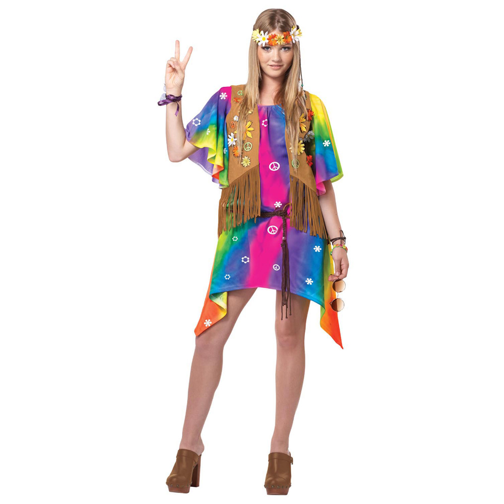 CK78 Groovy Girls Teen Hippie 70s 60s Hippy Halloween Fancy Dress Up ...