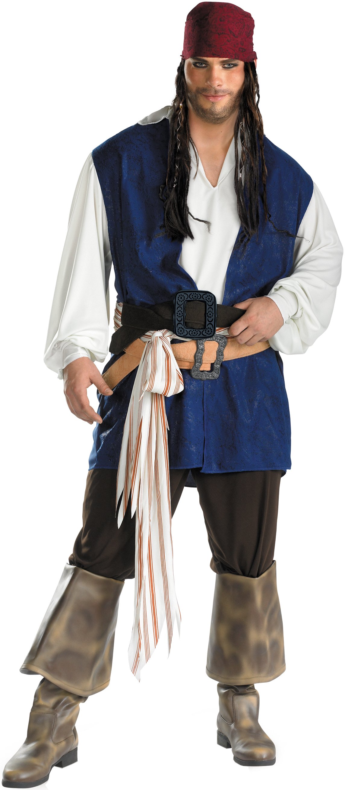 C237 Pirates Captain Jack Sparrow Adult Plus Costume | eBay
