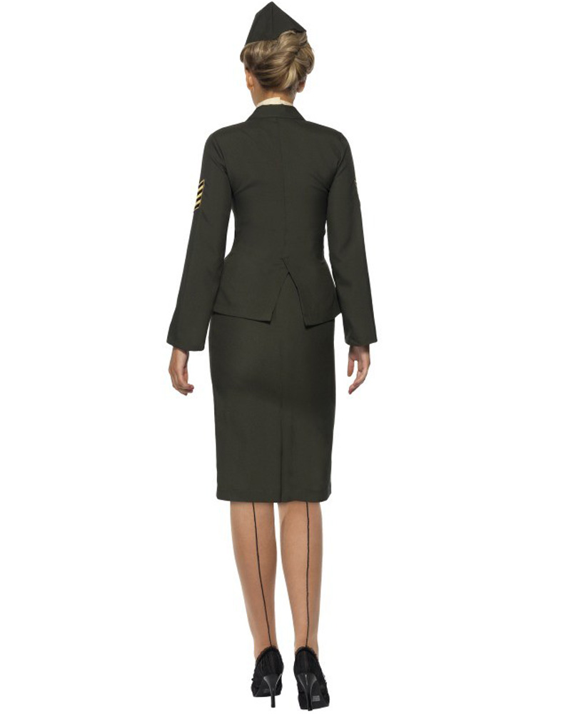 CL199 Womens Wartime Officer Army Military Uniform Fancy Dress Costume  Outfit | eBay